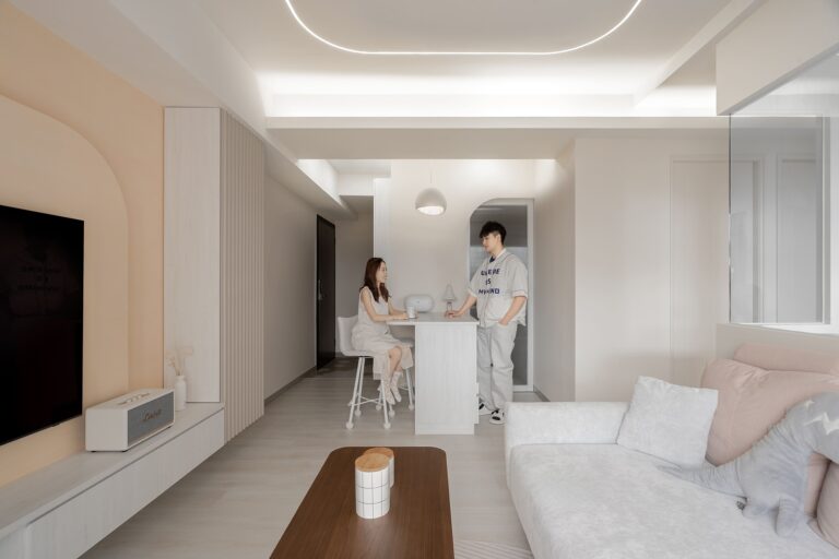 奶油系弧形設計，描繪年輕夫妻19坪的輕暖柔光宅 ｜ 歐德傢俱 DECO TV 室內設計網路平台